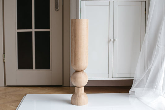 Table & Bar Wooden Furniture Leg with Sphere on Bottom, H690 mm