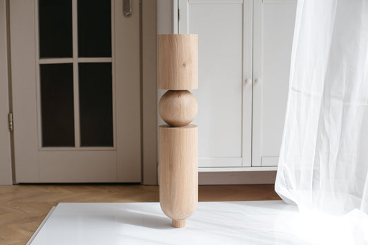 Table & Bar Wooden Furniture Leg with Sphere, H690 mm