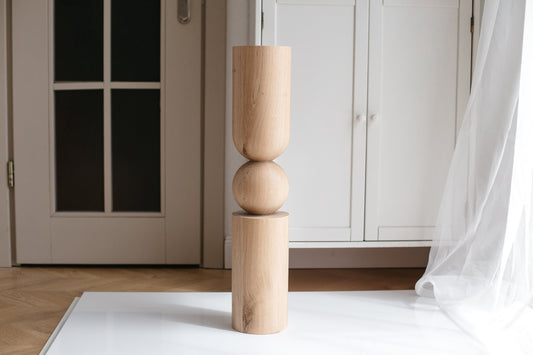 Table & Bar Wooden Furniture Leg with Midle Sphere, H690 mm