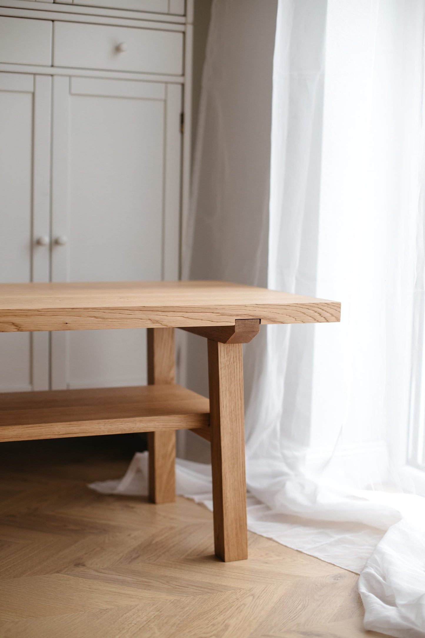 Handmade Wooden Coffee Table – Natural Oak, Scandinavian Style