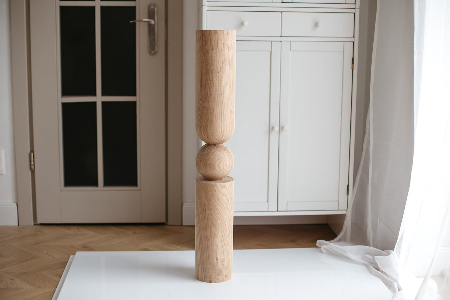 Table & Bar Wooden Furniture Leg with Midle Sphere, H900 mm
