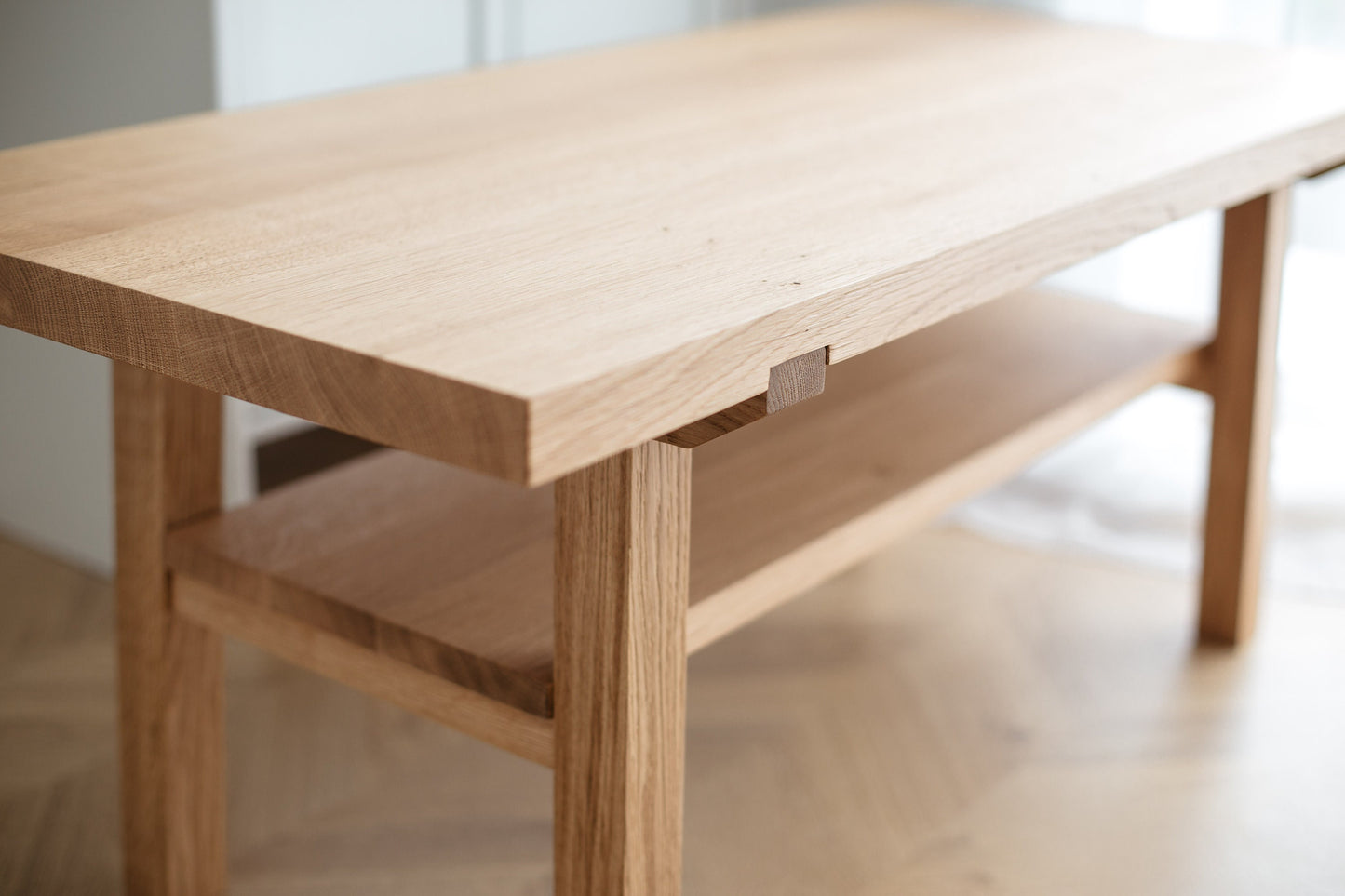 Handmade Wooden Coffee Table – Natural Oak, Scandinavian Style