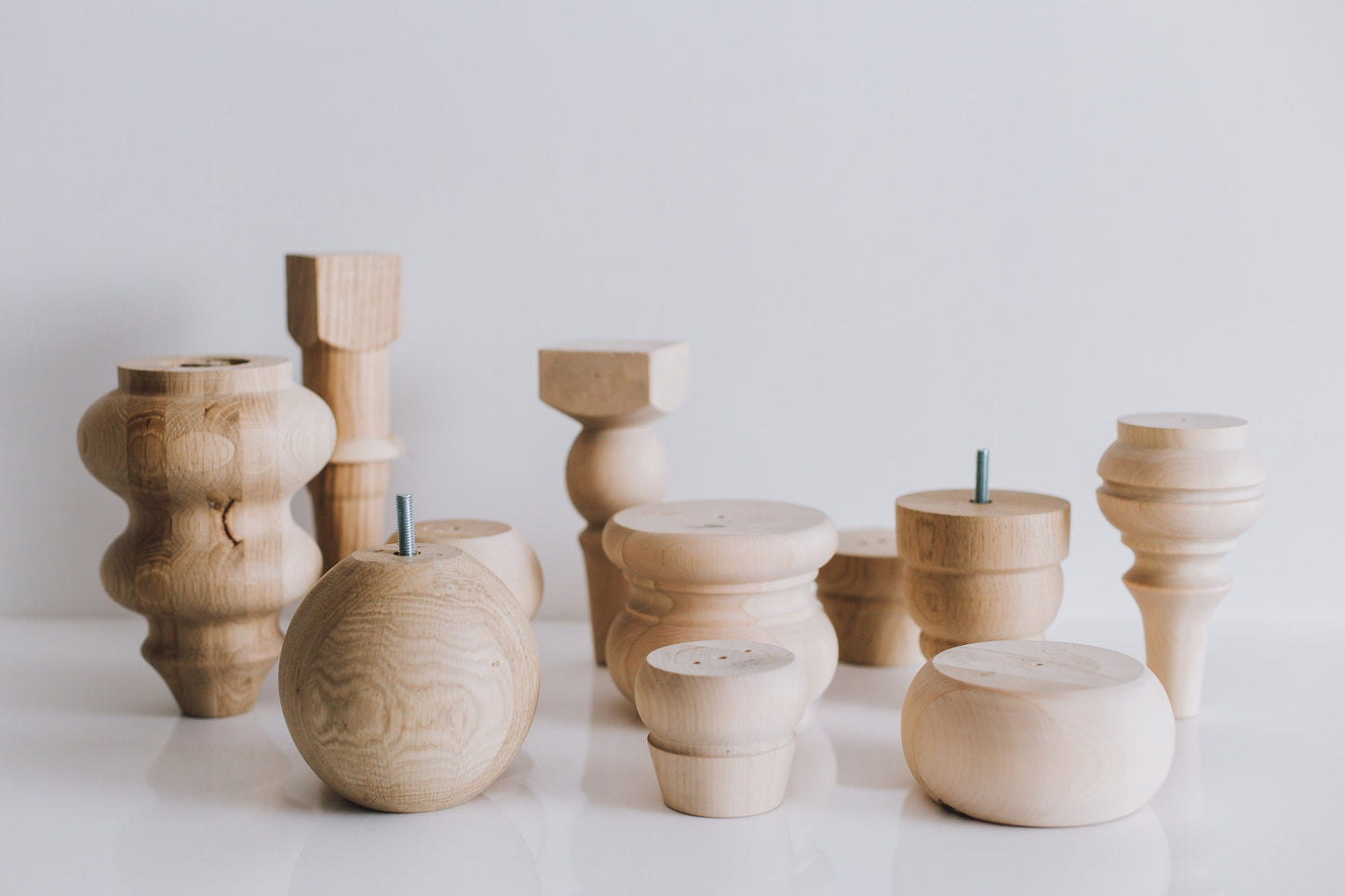 Wooden Furniture Legs with Sphere Design H150 mm