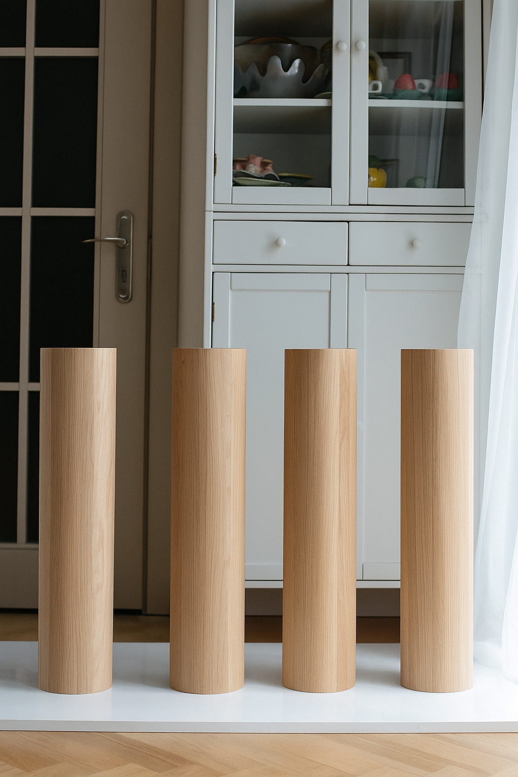 760 mm Tischmöbelbeine aus Naturholz, gedrechselte Füße zur Dekoration, Esstischbeine, Holz, unvollendet, 1 Stück