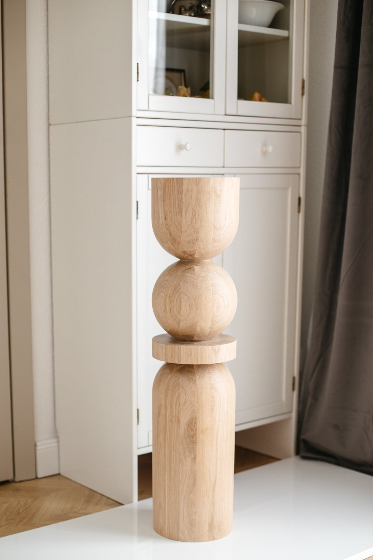 Table & Bar Wooden Furniture Leg with Midle Sphere, H860 mm