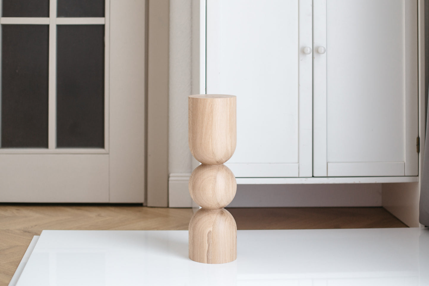 Natural Wooden Coffee Table Leg with Sphere, H400mm