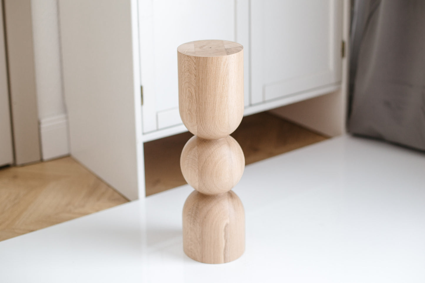 Natural Wooden Coffee Table Leg with Sphere, H400mm
