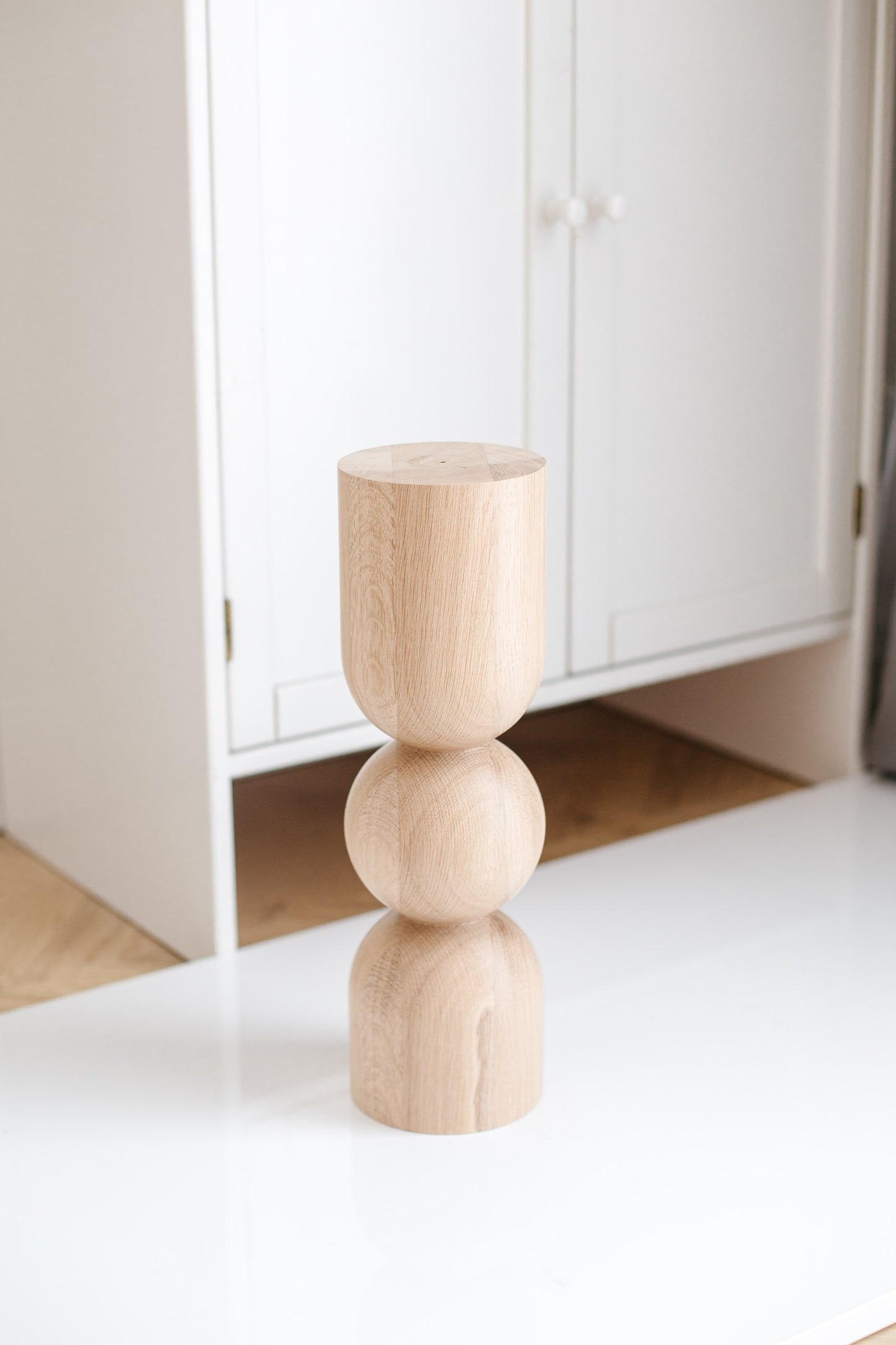 Natural Wooden Coffee Table Leg with Sphere, H400mm