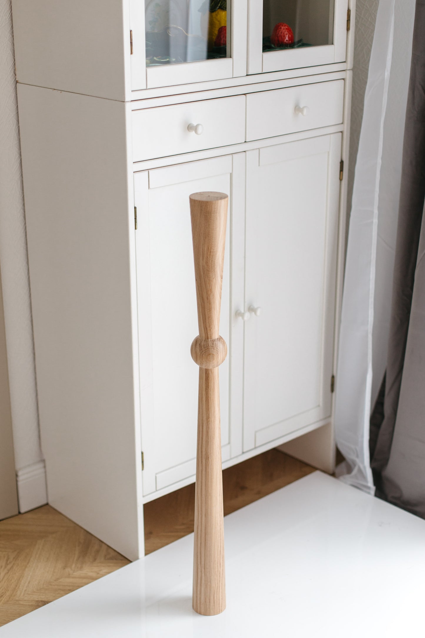 760 mm Tischmöbelbeine aus Naturholz, gedrechselte Füße zur Dekoration, Esstischbeine, Holz, unvollendet, 1 Stück
