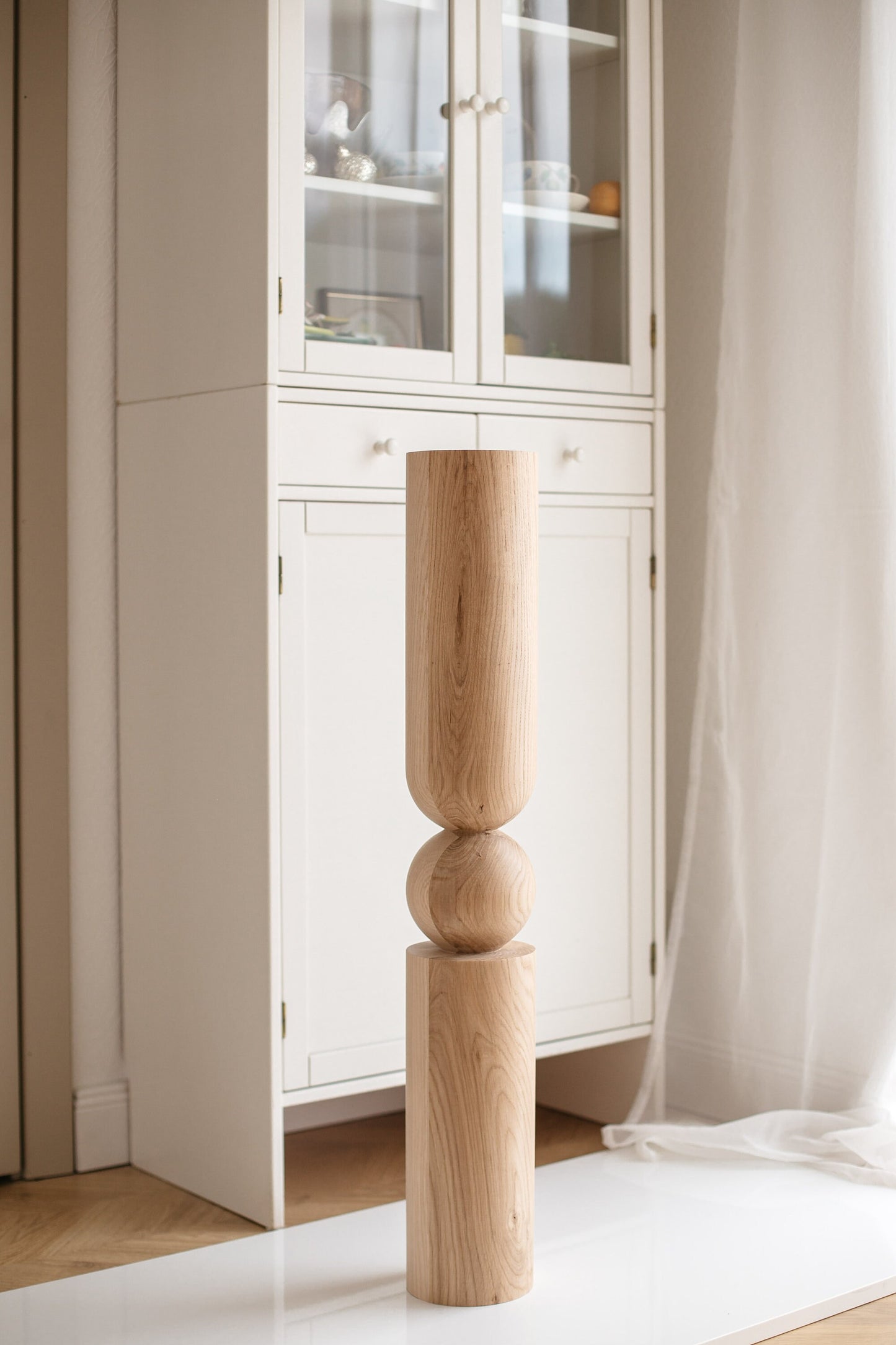 Table & Bar Wooden Furniture Leg with Midle Sphere, H900 mm