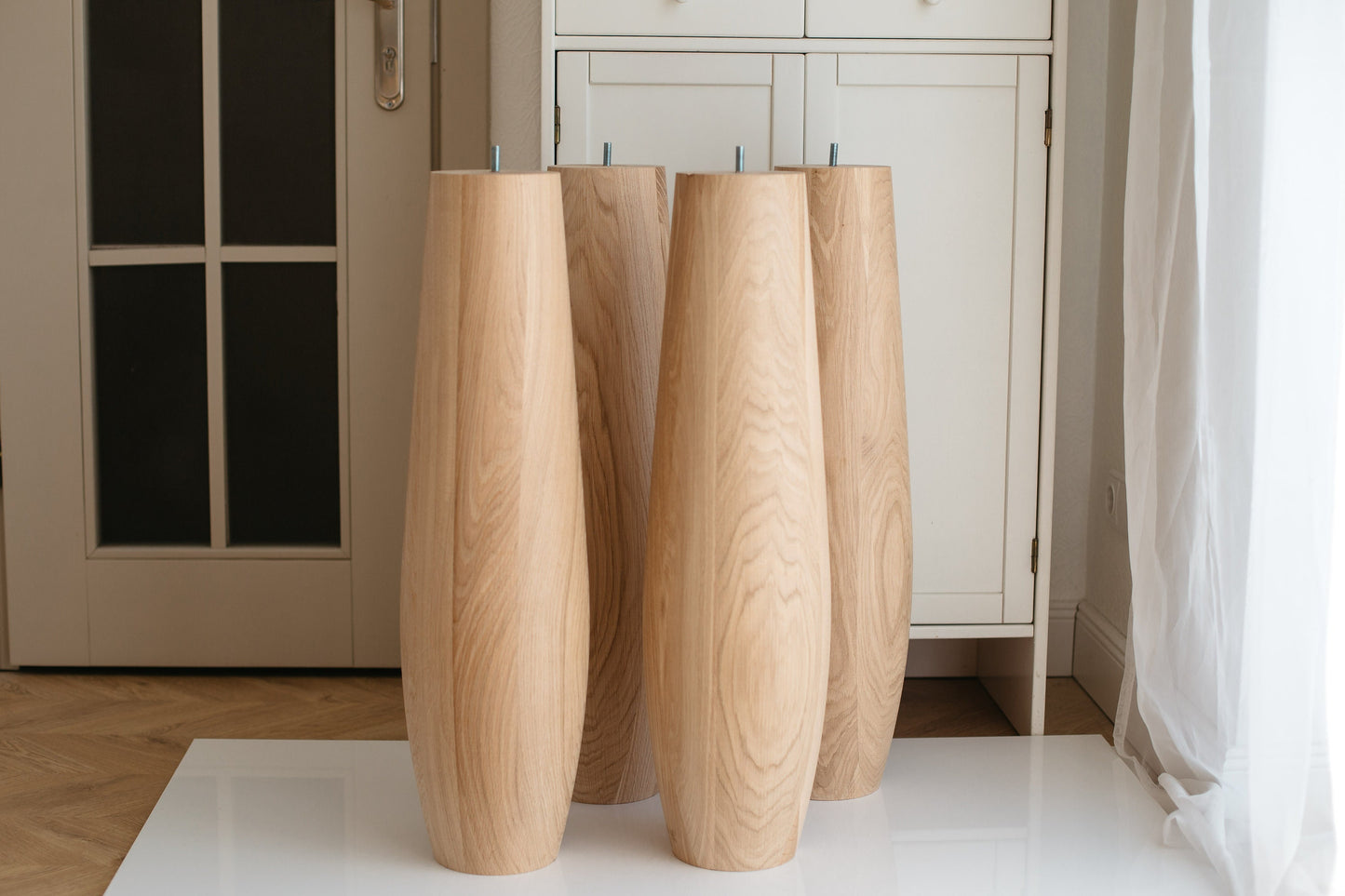 Oval Wooden Furniture Leg For Table, H736 mm
