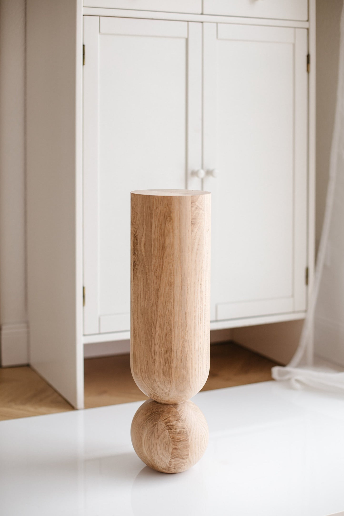 Natural Wooden Coffee Table Leg with Sphere, H500mm