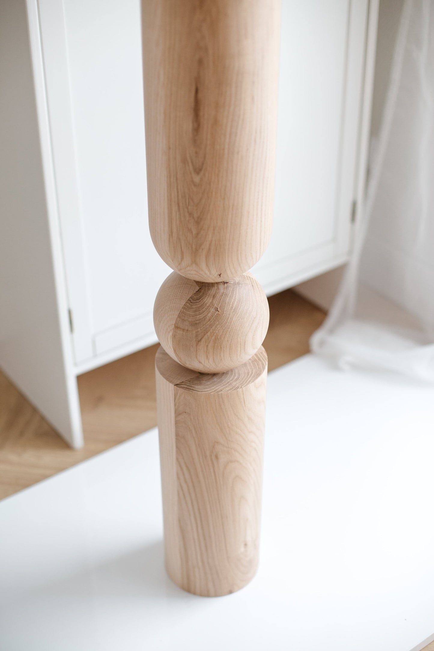 Table & Bar Wooden Furniture Leg with Midle Sphere, H900 mm