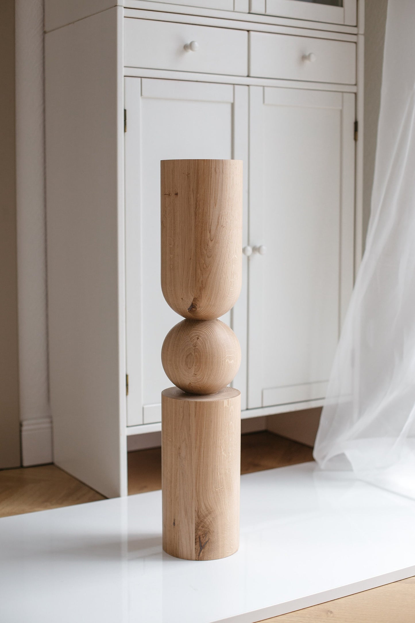 Table & Bar Wooden Furniture Leg with Midle Sphere, H690 mm