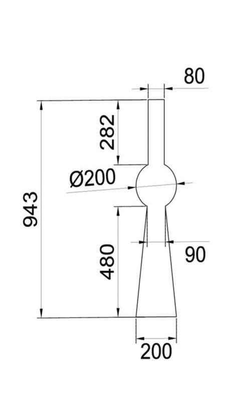 Birch wood custom leg, H943x200 RAL3005