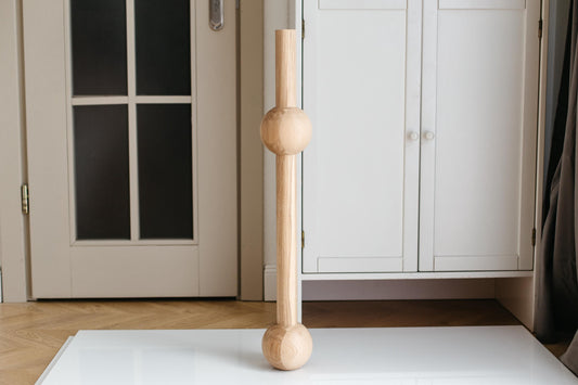 Wooden Furniture Leg with two Spheres, H760 mm