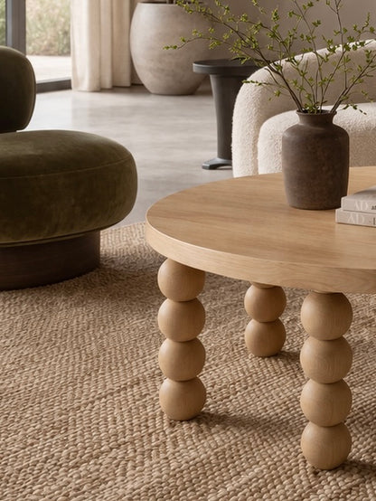 Furniture Leg with Four Spheres Detail – Handmade, H326 mm