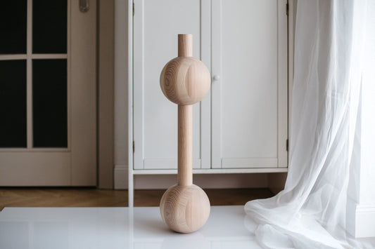 Wooden Furniture Leg with two Spheres, H670 mm
