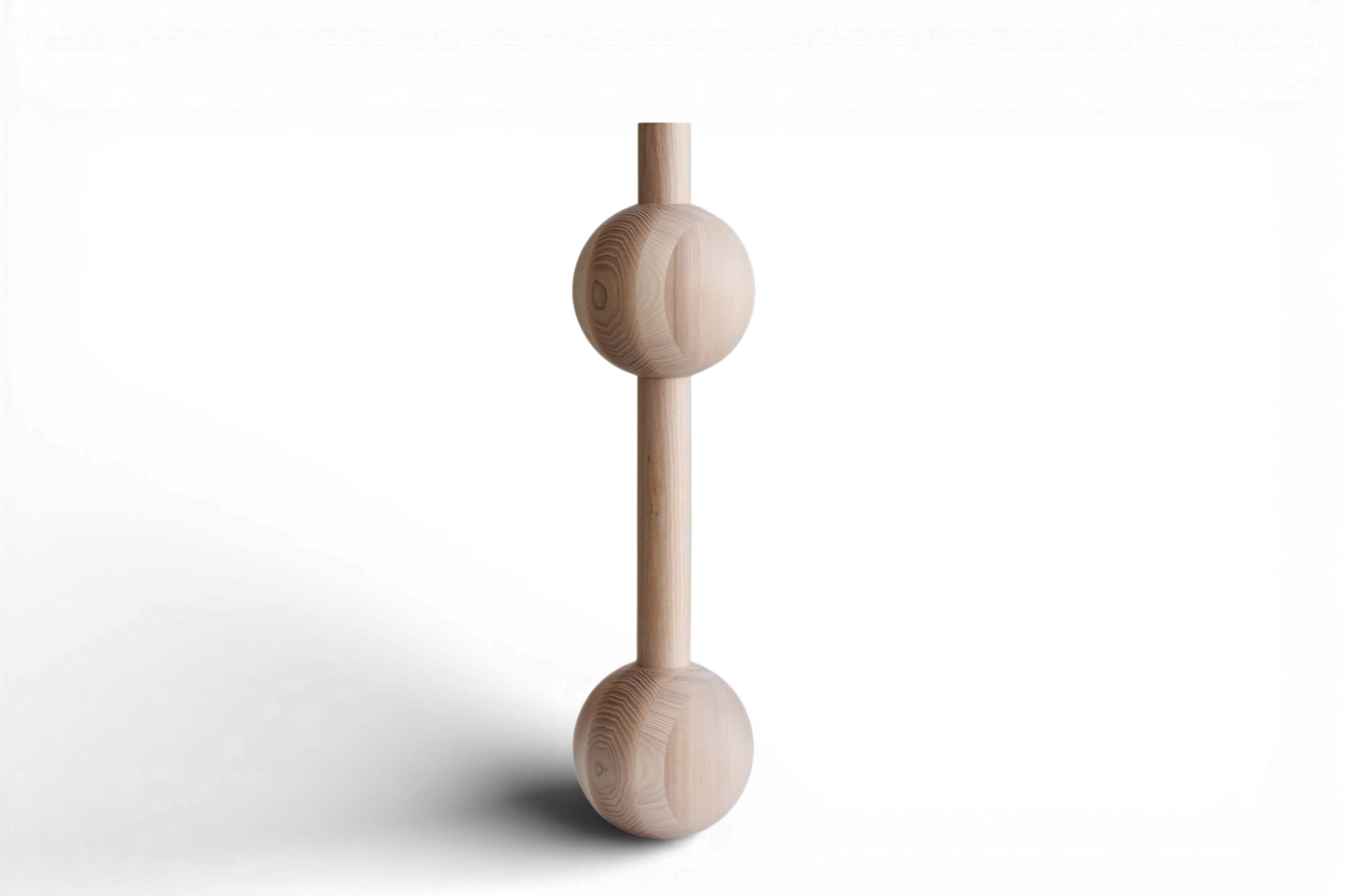 Möbelbein aus Holz mit Doppelkugeldetail – Drechseldesign, H670 mm