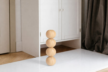 Furniture Leg with Four Spheres Detail – Handmade, H326 mm