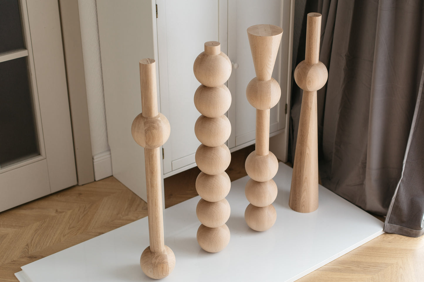 760 mm Tischmöbelbeine aus Naturholz, gedrechselte Füße zur Dekoration, Esstischbeine, Holz, unvollendet, 1 Stück