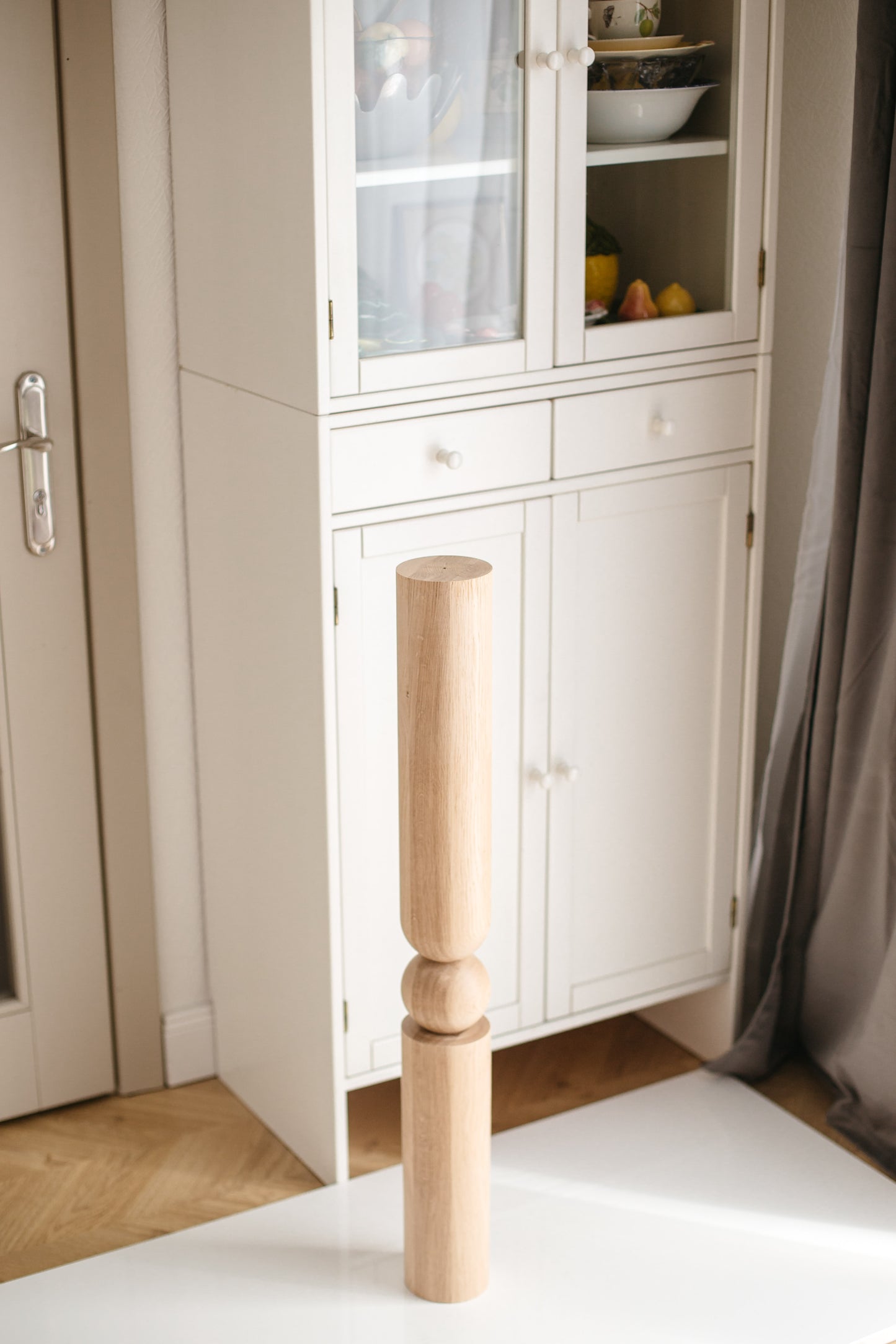 760 mm Tischmöbelbeine aus Naturholz, gedrechselte Füße zur Dekoration, Esstischbeine, Holz, unvollendet, 1 Stück