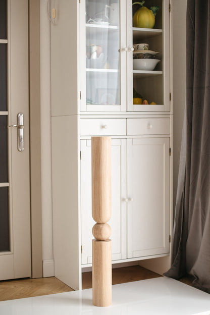 760 mm Tischmöbelbeine aus Naturholz, gedrechselte Füße zur Dekoration, Esstischbeine, Holz, unvollendet, 1 Stück