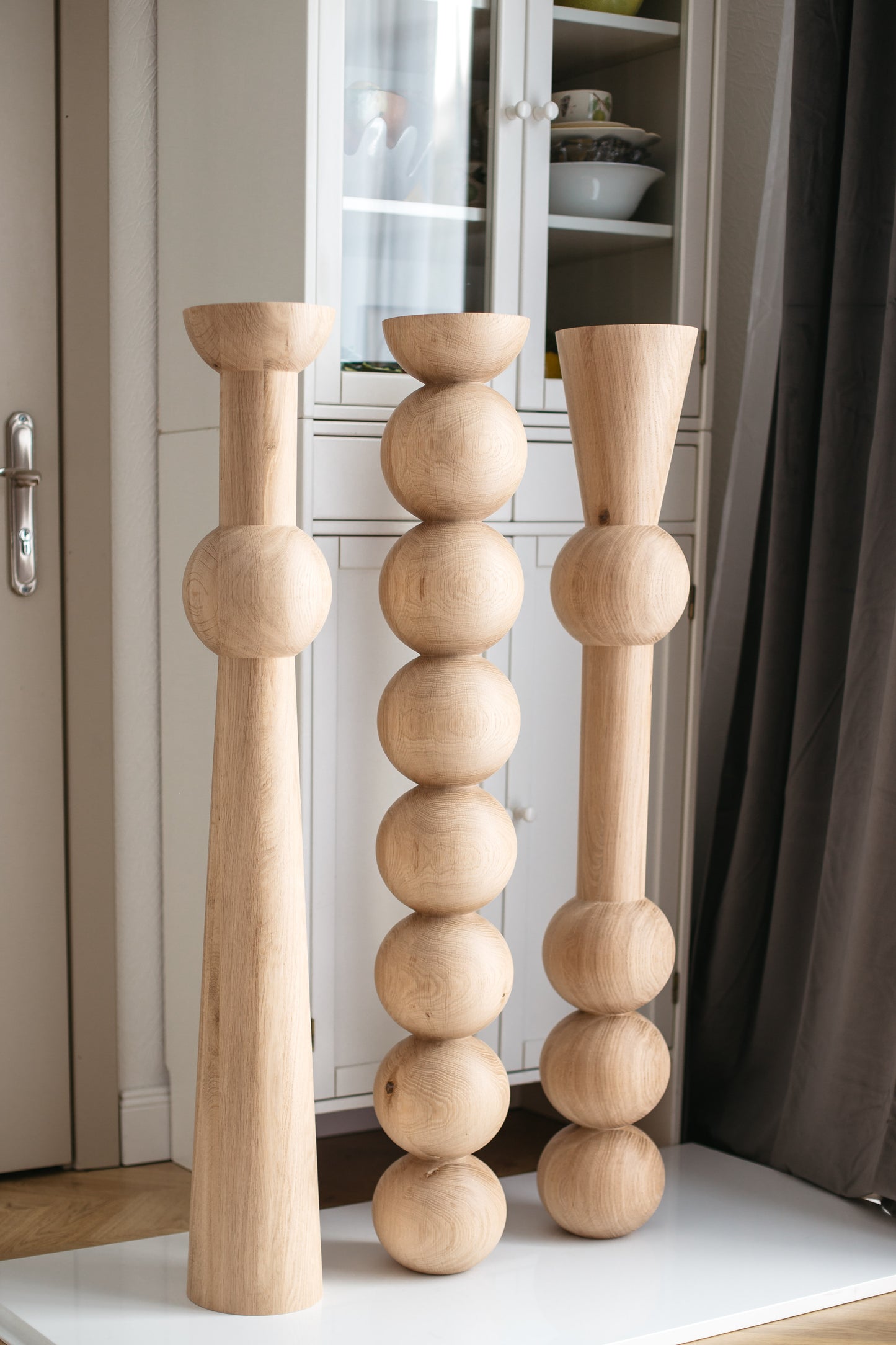 760 mm Tischmöbelbeine aus Naturholz, gedrechselte Füße zur Dekoration, Esstischbeine, Holz, unvollendet, 1 Stück