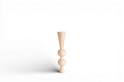 Pied de table basse en bois naturel avec sphère, H500 mm