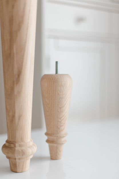 760 mm Tischmöbelbeine aus Naturholz, gedrechselte Füße zur Dekoration, Esstischbeine, Holz, unvollendet, 1 Stück