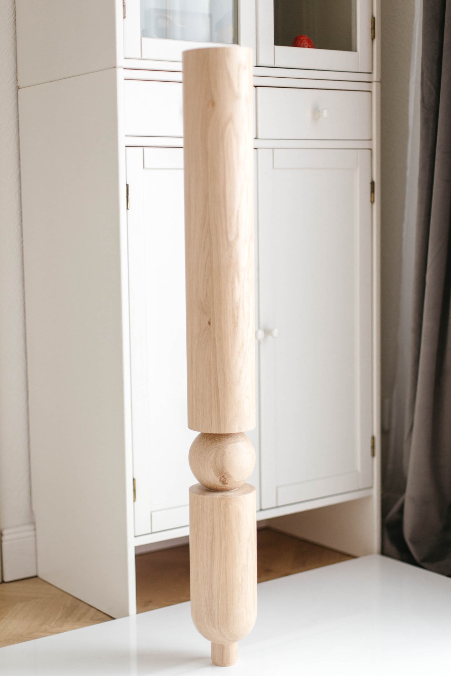 Pieds de meubles en bois naturel pour table de 760 mm, pieds tournés pour la décoration, pieds de table à manger, bois, non fini, 1 pièce