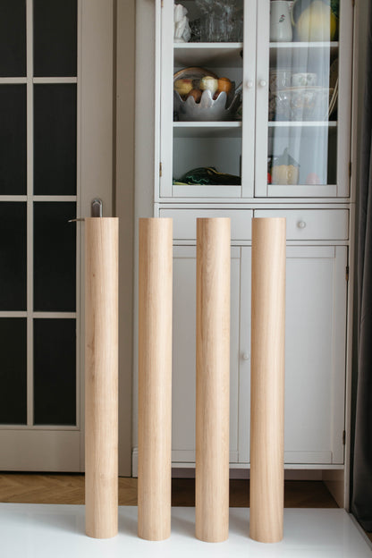 760 mm Tischmöbelbeine aus Naturholz, gedrechselte Füße zur Dekoration, Esstischbeine, Holz, unvollendet, 1 Stück