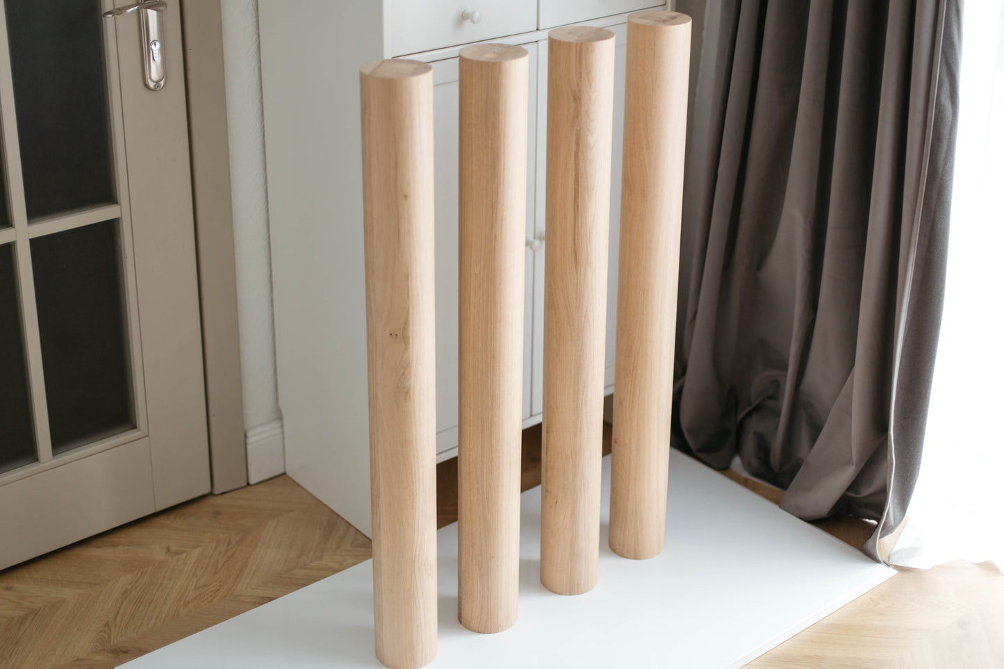 760 mm Tischmöbelbeine aus Naturholz, gedrechselte Füße zur Dekoration, Esstischbeine, Holz, unvollendet, 1 Stück