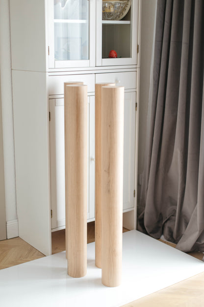 Pieds de meubles en bois naturel pour table de 760 mm, pieds tournés pour la décoration, pieds de table à manger, bois, non fini, 1 pièce