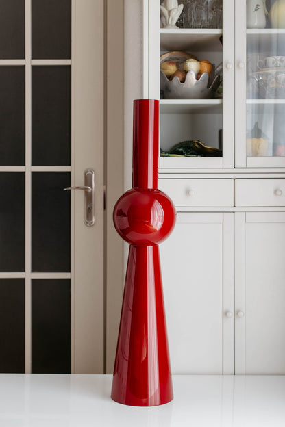 Burgundy Gloss Birch Wood Furniture Leg for Kitchen Island – Pantone Syrah, H943 mm