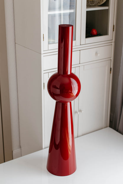 Burgundy Gloss Birch Wood Furniture Leg for Kitchen Island – Pantone Syrah, H943 mm