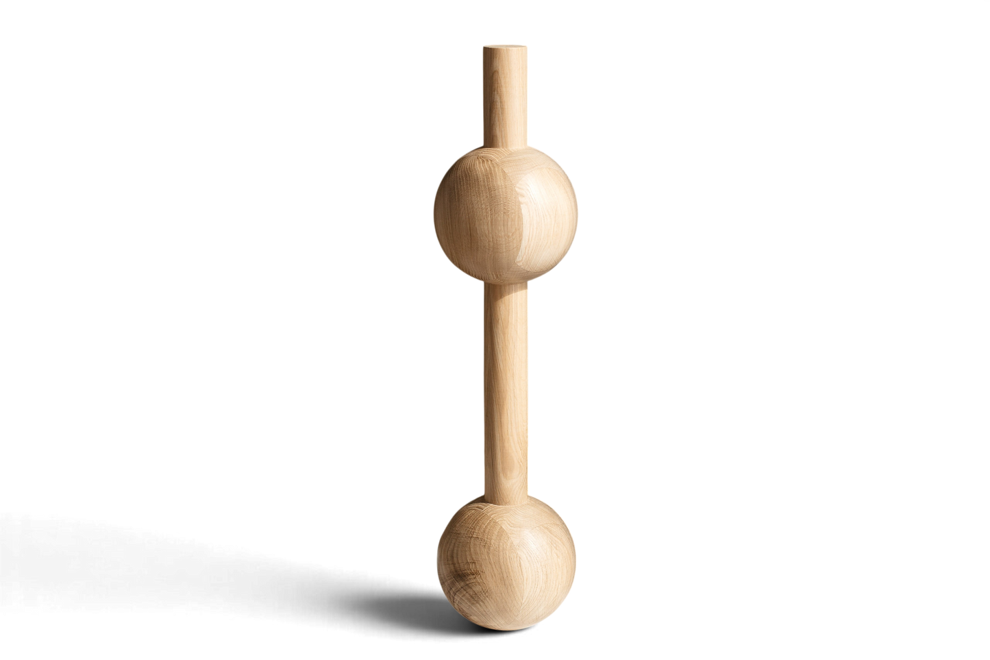 Wooden Furniture Leg with Double Sphere Detail – Lathe-Turned Design, H710 mm