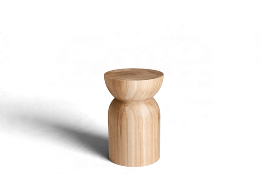 Handmade Wooden Block – Solid Wood with Elegant Round Details H300 mm