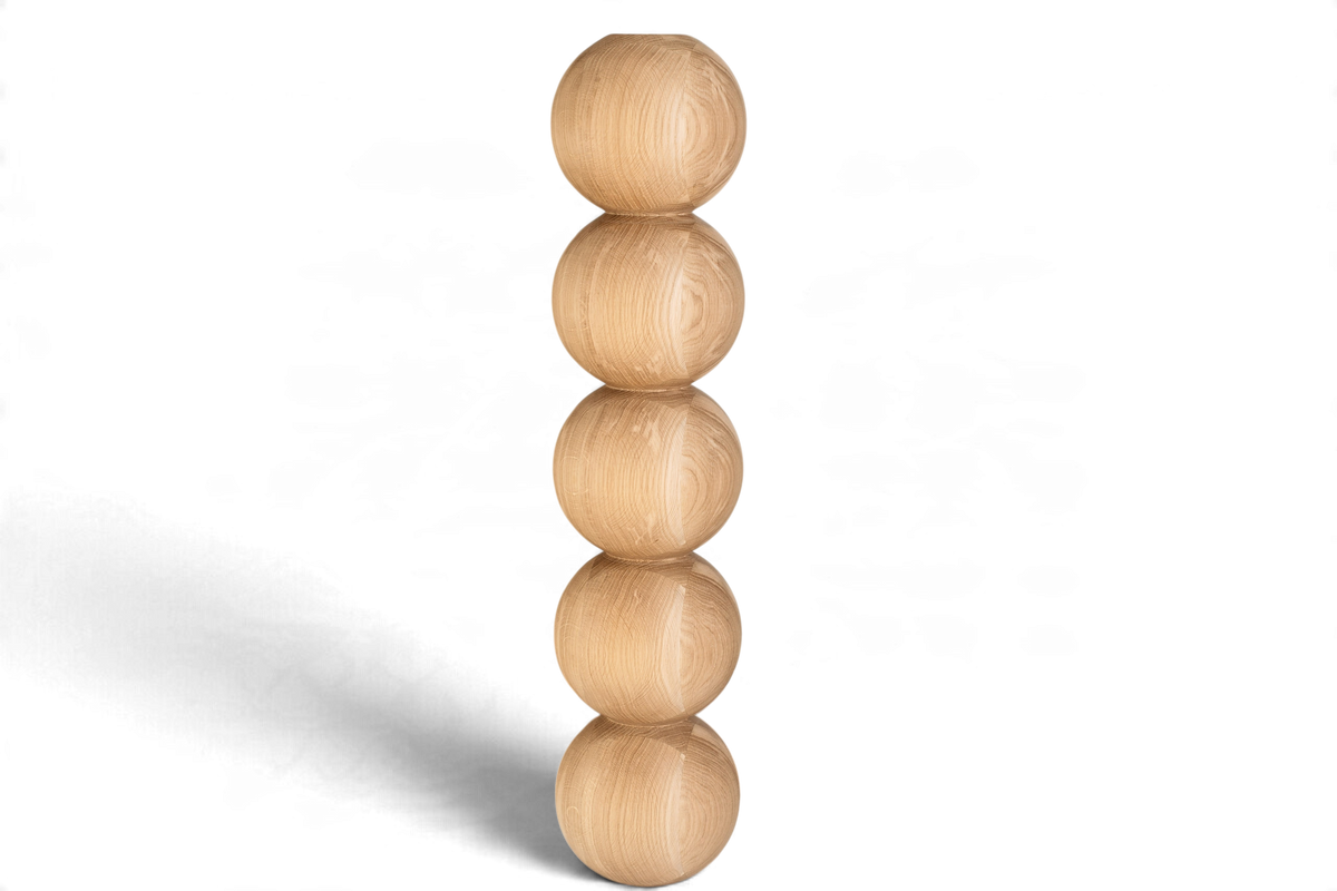 Wooden Furniture Leg with Five Sphere Details – Lathe-Turned Design, H890 mm