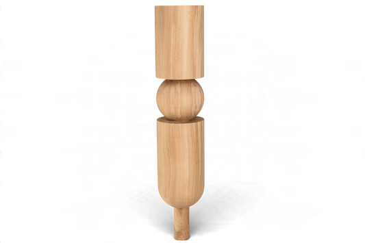 Wooden Table & Kitchen Island Leg with Sphere – Handmade, H900 mm