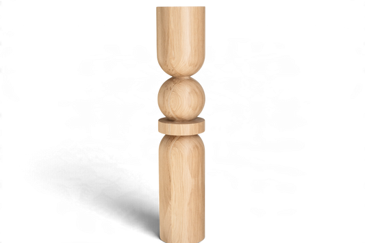 Wooden Table & Kitchen Island Leg with Center Sphere – Handmade, H900 mm