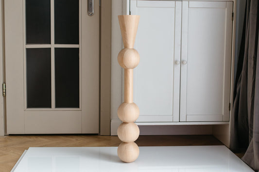 Möbelbein aus Holz mit drei Kugeln, H760 mm