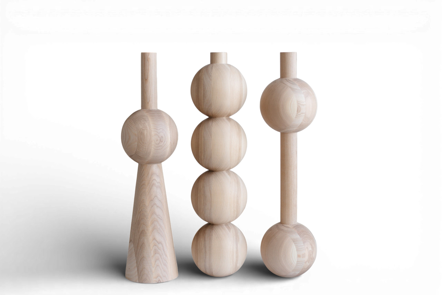 Möbelbein aus Holz mit vier Kugeln, H670 mm