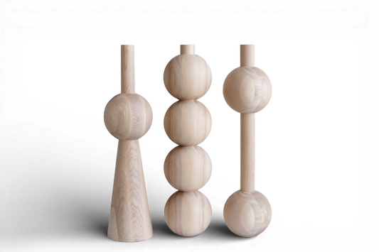 Wooden Furniture Leg with four Spheres, 3pcs Set, H670 mm