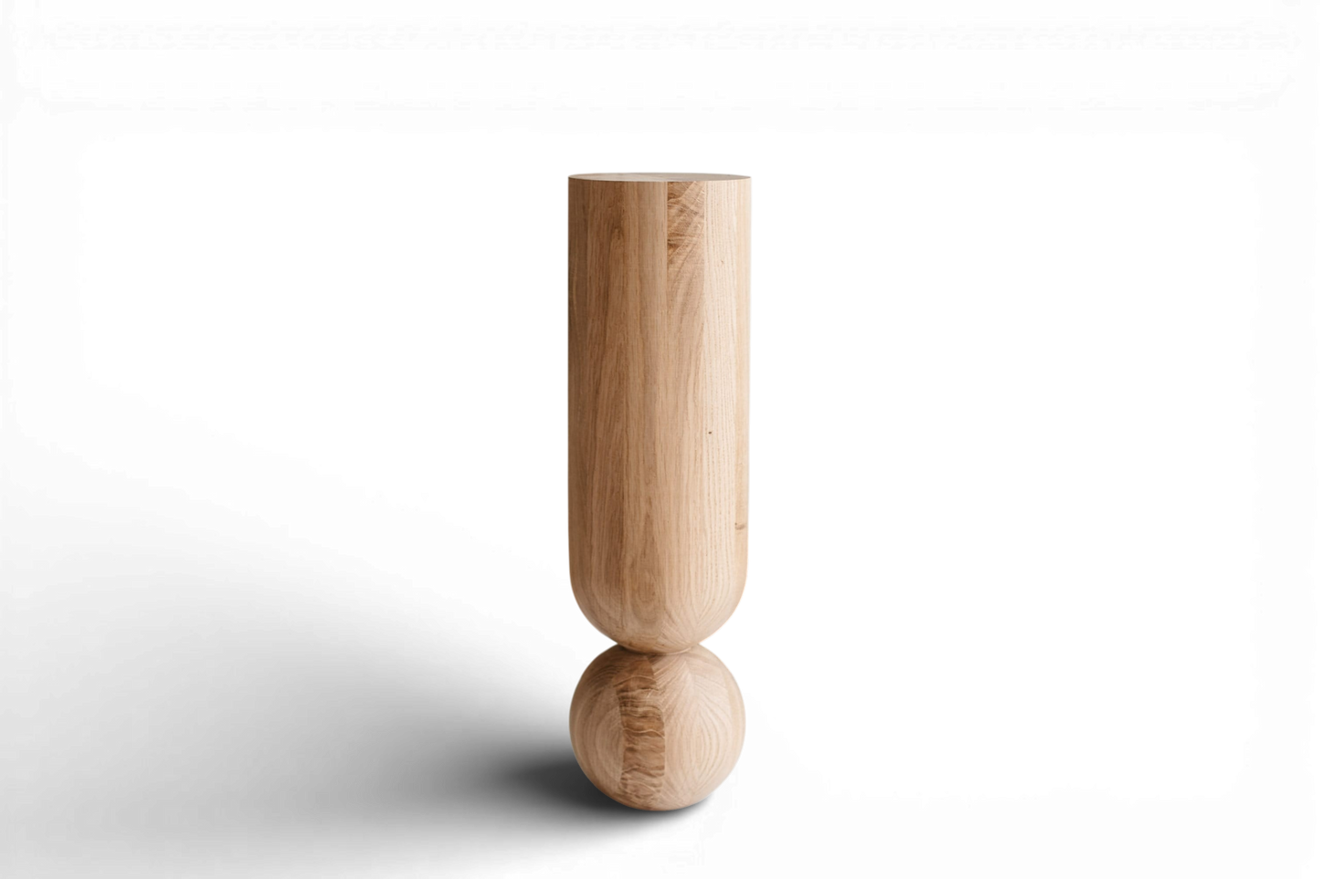 Natural Wooden Coffee Table Leg with Sphere Detail – Lathe-Turned Design, H500 mm